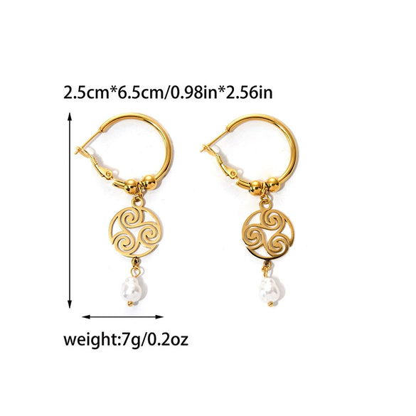 Wholesale Jewelry Stainless Steel Geometric Star Shape Electroplating Tassel Earrings For Women