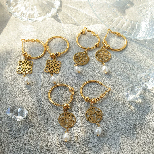 Wholesale Jewelry Stainless Steel Geometric Star Shape Electroplating Tassel Earrings For Women