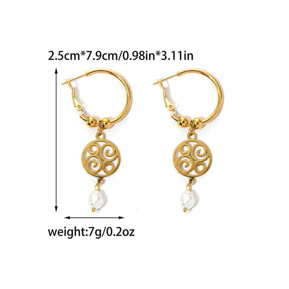 Wholesale Jewelry Stainless Steel Geometric Star Shape Electroplating Tassel Earrings For Women