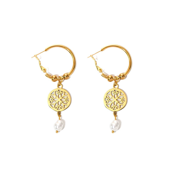 Wholesale Jewelry Stainless Steel Geometric Star Shape Electroplating Tassel Earrings For Women