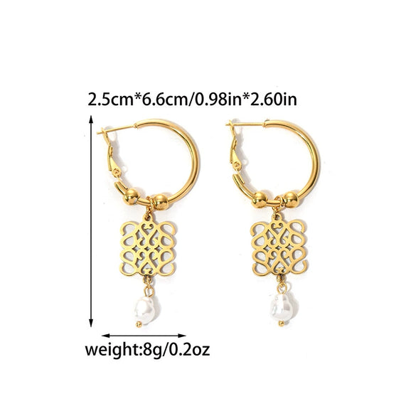 Wholesale Jewelry Stainless Steel Geometric Star Shape Electroplating Tassel Earrings For Women