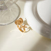 Wholesale Jewelry Stainless Steel Geometric Starfish Conch Opening Ring Electroplated Ocean Series