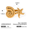 Wholesale Jewelry Stainless Steel Geometric Starfish Conch Opening Ring Electroplated Ocean Series
