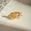 Wholesale Jewelry Stainless Steel Geometric Starfish Conch Opening Ring Electroplated Ocean Series