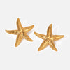 Wholesale Jewelry Stainless Steel Geometric Starfish Earrings Electroplated With 18K Gold Original Design Light Luxury Style