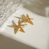 Wholesale Jewelry Stainless Steel Geometric Starfish Earrings Electroplated With 18K Gold Original Design Light Luxury Style