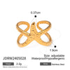 Wholesale Jewelry Stainless Steel Geometric Starfish Open Ring Electroplated