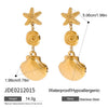 Wholesale Jewelry Stainless Steel Geometric Starfish Shell Pendant Earrings 18K Gold Electroplated Quiet Minimalist Design