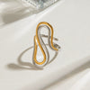 Wholesale Jewelry Stainless Steel Geometric Style Electroplating Adjustable Opening Ring For Women