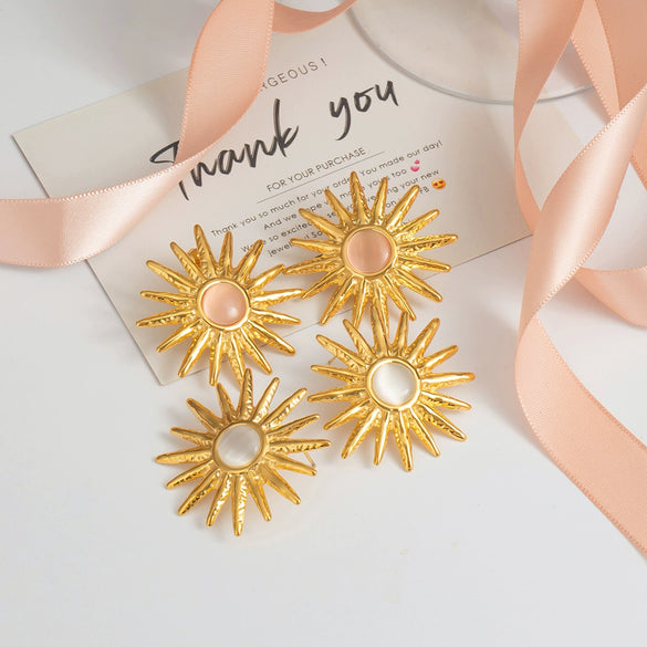 Wholesale Jewelry Stainless Steel Geometric Style Electroplating Earrings For Women