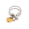 Wholesale Jewelry Stainless Steel Geometric Style Electroplating Love Hollow Ring For Women