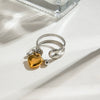 Wholesale Jewelry Stainless Steel Geometric Style Electroplating Love Hollow Ring For Women