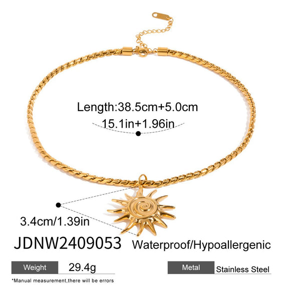 Wholesale Jewelry Stainless Steel Geometric Style Electroplating O Word Chain Necklace For Women
