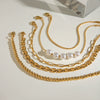 Wholesale Jewelry Stainless Steel Geometric Style Multifold Bracelet And Necklace