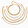 Wholesale Jewelry Stainless Steel Geometric Style Multifold Bracelet And Necklace