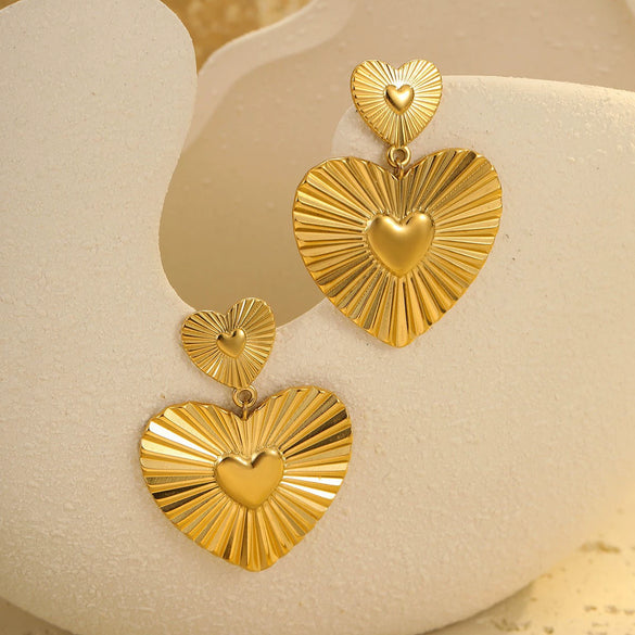 Wholesale Jewelry Stainless Steel Geometric Tassel Design Electroplated Earrings And Necklace For Women