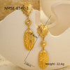 Wholesale Jewelry Stainless Steel Geometric Tassel Design Electroplated Earrings And Necklace For Women