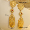 Wholesale Jewelry Stainless Steel Geometric Tassel Design Electroplated Earrings And Necklace For Women