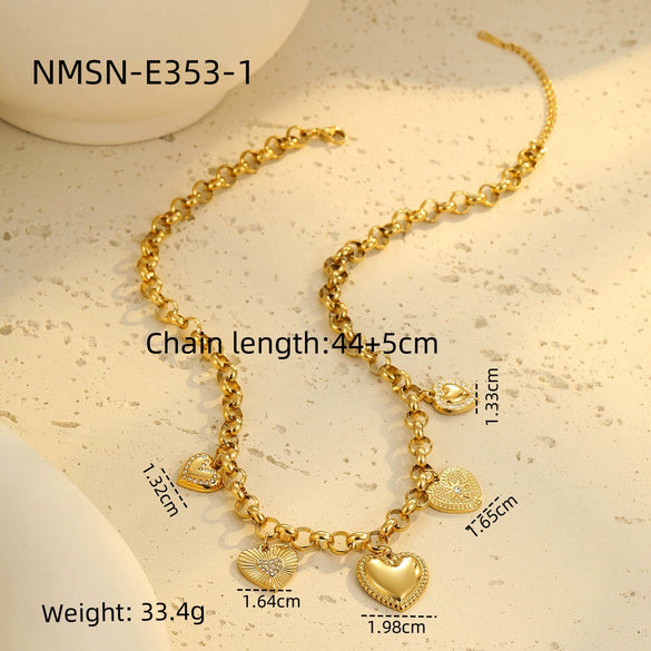 Wholesale Jewelry Stainless Steel Geometric Tassel Design Electroplated Earrings And Necklace For Women
