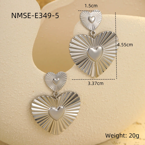 Wholesale Jewelry Stainless Steel Geometric Tassel Design Electroplated Earrings And Necklace For Women