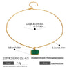 Wholesale Jewelry Stainless Steel Geometric Tiger Eye Stone Necklace For Women Electroplated