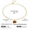 Wholesale Jewelry Stainless Steel Geometric Tiger Eye Stone Necklace For Women Electroplated