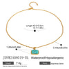 Wholesale Jewelry Stainless Steel Geometric Tiger Eye Stone Necklace For Women Electroplated