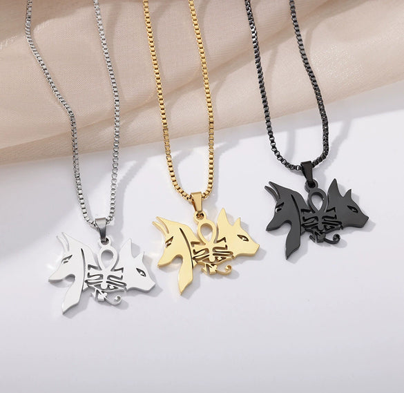 Wholesale Jewelry Stainless Steel Geometric Tree Of Life Cross Electroplated Pendant Necklace Unisex