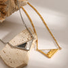 Wholesale Jewelry Stainless Steel Geometric Triangle Necklace With Electroplating Design For Women