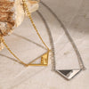 Wholesale Jewelry Stainless Steel Geometric Triangle Necklace With Electroplating Design For Women