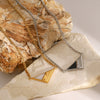 Wholesale Jewelry Stainless Steel Geometric Triangle Necklace With Electroplating Design For Women