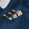 Wholesale Jewelry Stainless Steel Geometric Triangle Stud Earrings Electroplated