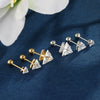 Wholesale Jewelry Stainless Steel Geometric Triangle Stud Earrings Electroplated