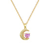 Wholesale Jewelry Stainless Steel Geometric Twisted Moon Pendant Necklace Unisex