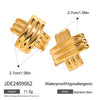 Wholesale Jewelry Stainless Steel Geometric Vacuum Plated Earrings For Women