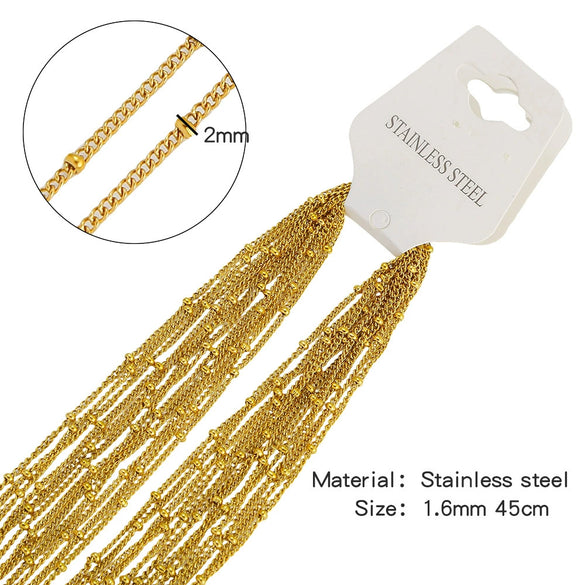 Wholesale Jewelry Stainless Steel Geometric Wave O Word Chain Electroplating Unisex Diy Handmade Decoration Materials