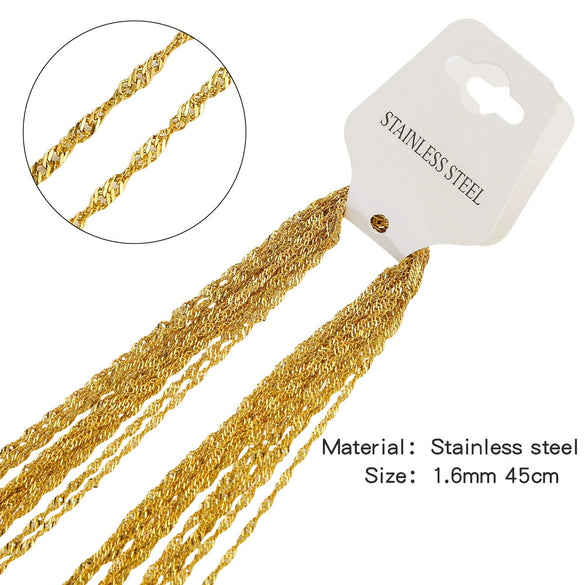 Wholesale Jewelry Stainless Steel Geometric Wave O Word Chain Electroplating Unisex Diy Handmade Decoration Materials