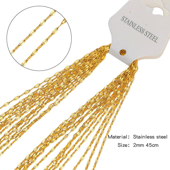 Wholesale Jewelry Stainless Steel Geometric Wave O Word Chain Electroplating Unisex Diy Handmade Decoration Materials
