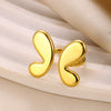 Wholesale Jewelry Stainless Steel Glossy Butterfly Open Ring Electroplated For Women