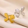 Wholesale Jewelry Stainless Steel Glossy Butterfly Open Ring Electroplated For Women