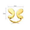 Wholesale Jewelry Stainless Steel Glossy Butterfly Open Ring Electroplated For Women