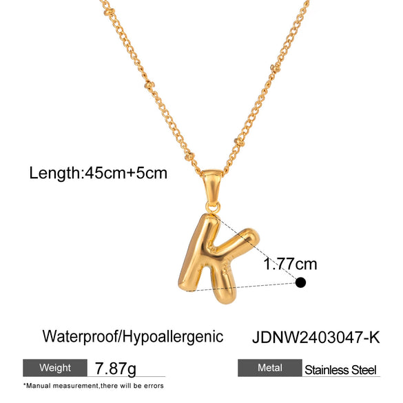 Wholesale Jewelry Stainless Steel Glossy Letter Pendant Necklace Electroplated