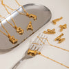 Wholesale Jewelry Stainless Steel Glossy Letter Pendant Necklace Electroplated