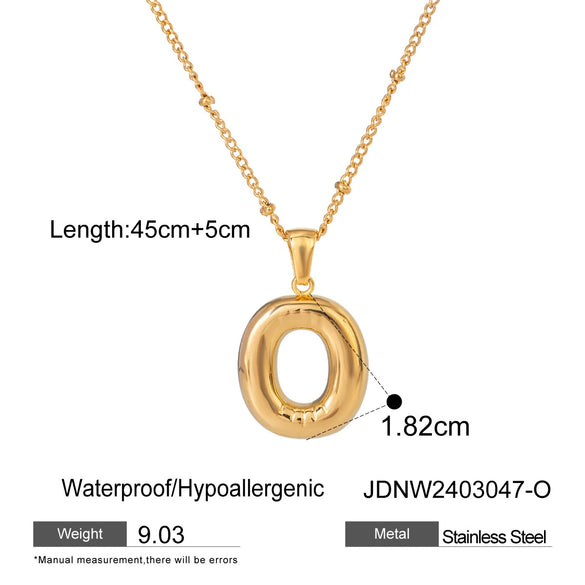 Wholesale Jewelry Stainless Steel Glossy Letter Pendant Necklace Electroplated