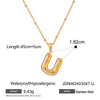 Wholesale Jewelry Stainless Steel Glossy Letter Pendant Necklace Electroplated