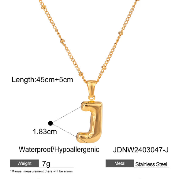 Wholesale Jewelry Stainless Steel Glossy Letter Pendant Necklace Electroplated