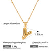 Wholesale Jewelry Stainless Steel Glossy Letter Pendant Necklace Electroplated