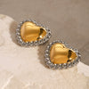 Wholesale Jewelry Stainless Steel Gold And Silver Color Matching Hemp Lace Geometric Electroplated Women's Earrings