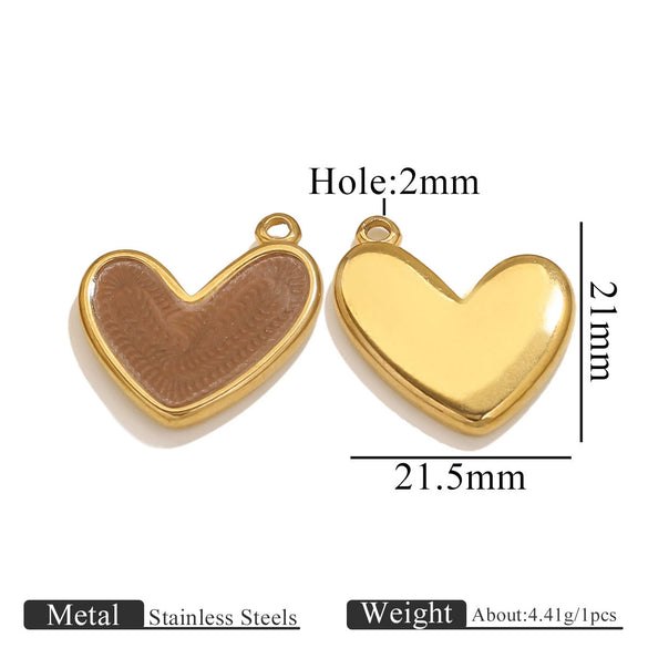 Wholesale Jewelry Stainless Steel Gold Enamel Oil Drop Love Pendant Accessories