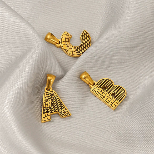 Wholesale Jewelry Stainless Steel Gold Plated English Letter Pendant Necklace